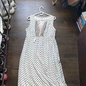 Old Navy White and Blue Midi Dress